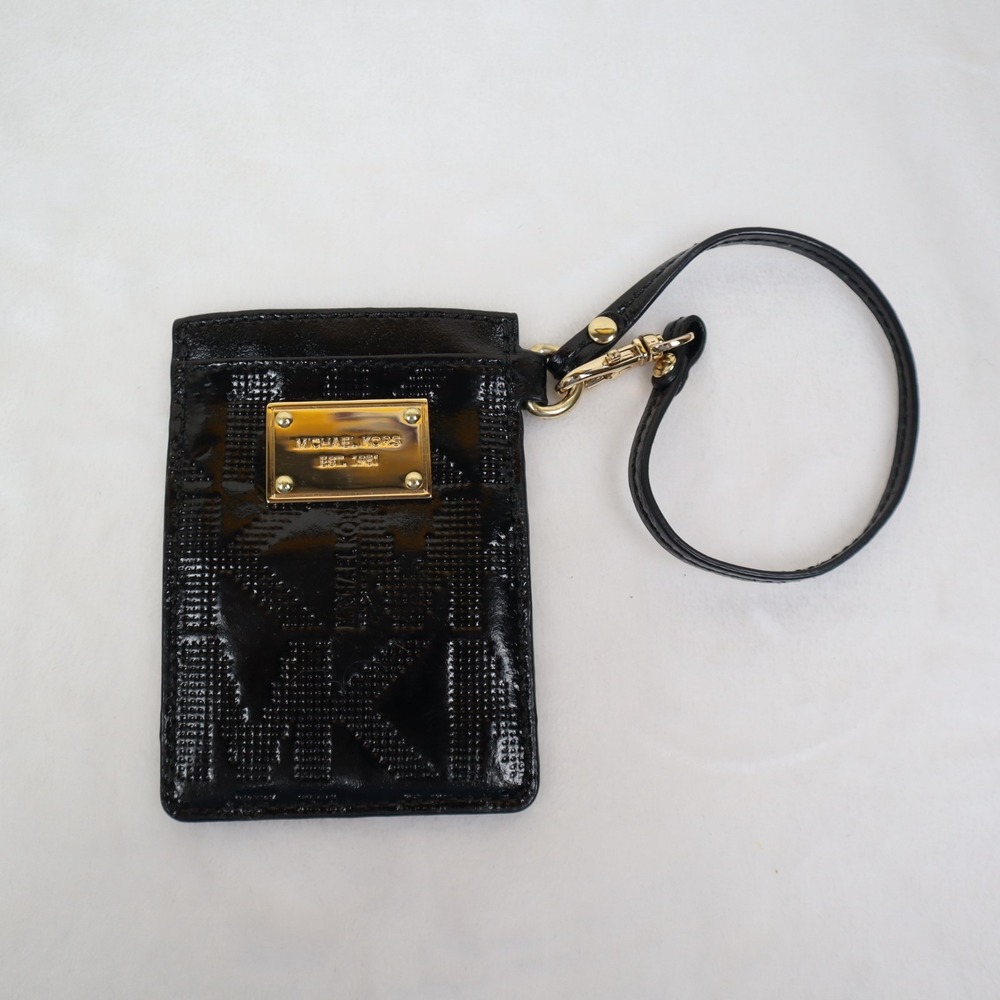 Michael Kors Jet Set Signature Wristlet Travel Small ID Holder Black